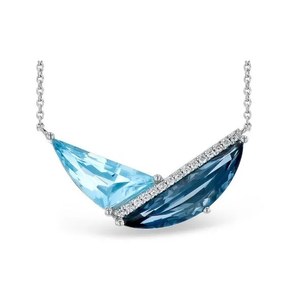 14KY 4.75CTW Blue Topaz Necklace