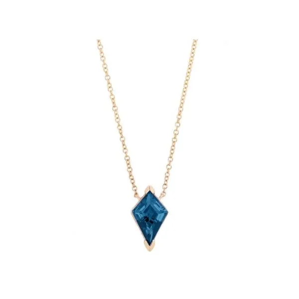 14KY 1.92CT London Blue Topaz Necklace