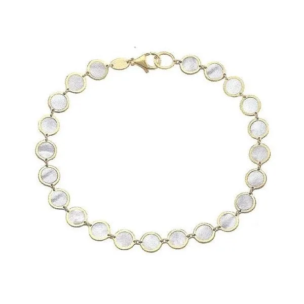 14K Yellow Gold Mother of Pearl Disc Bracelet similar item image