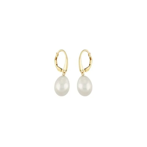 14K Yellow Gold Pearl Earrings Falls Jewelers Concord, NC
