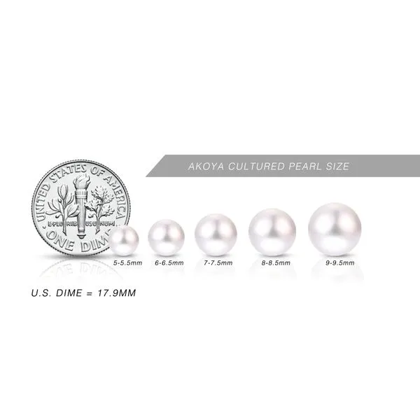 14K White Gold Pearl Stud Earrings