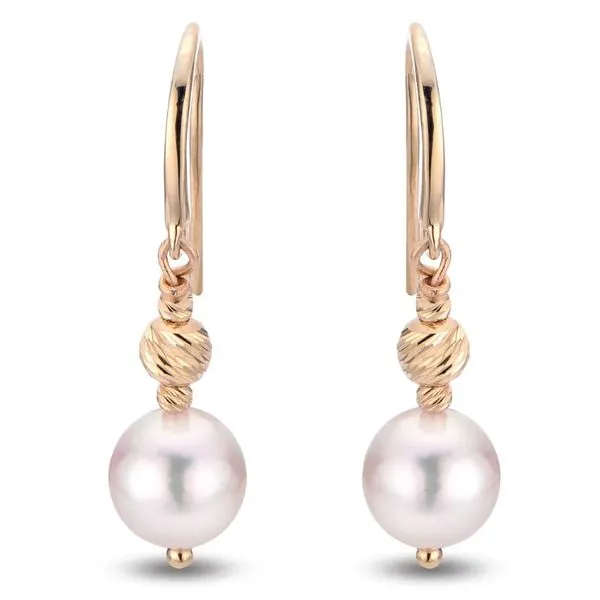 14K Yellow Gold Pearl Brilliance Bead Dangle Earrings