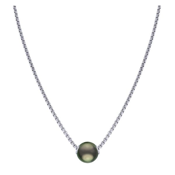 Sterling Silver Tahitian Pearl Solitaire Necklace Falls Jewelers Concord, NC