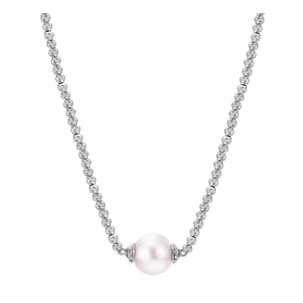 Sterling Silver Brilliance Bead Freshwater Pearl Solitaire Necklace Falls Jewelers Concord, NC