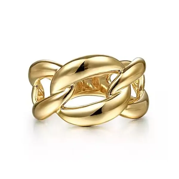 14K Yellow Gold Chain Link Ring Falls Jewelers Concord, NC