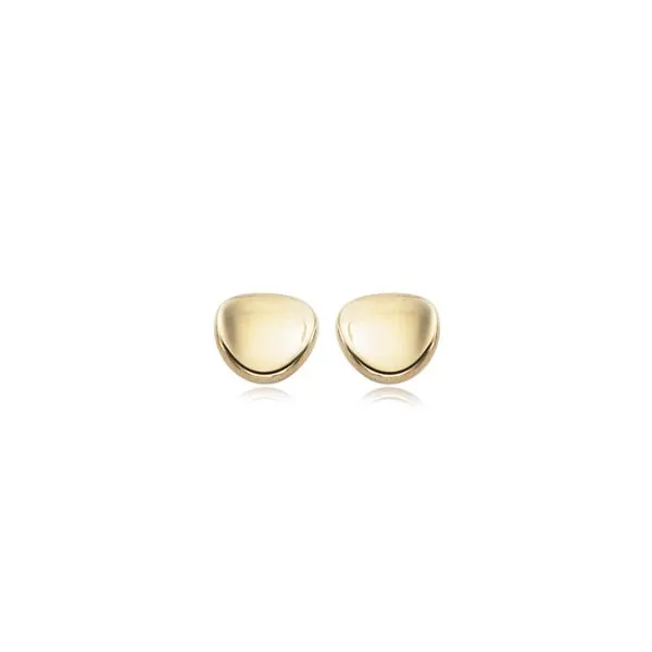 14K Yellow Gold Dipped Disk Stud Earrings
