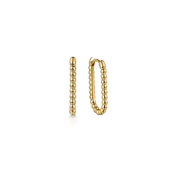 14K Yellow Gold Bujukan Classic Elongated Oval Hoop Earrings similar item image