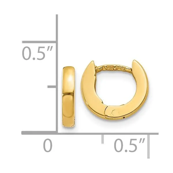 14K Yellow Gold Mini Huggie Hoop Earrings Image 2 Falls Jewelers Concord, NC