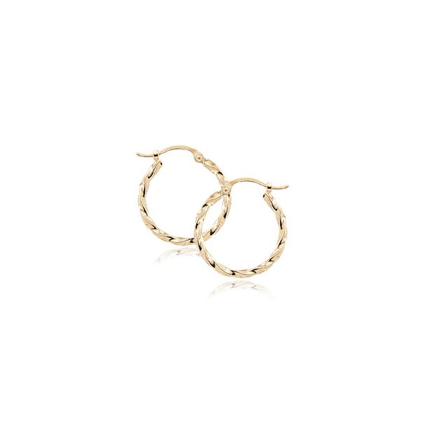 14K Yellow Gold Twisted Hoop Earrings Falls Jewelers Concord, NC