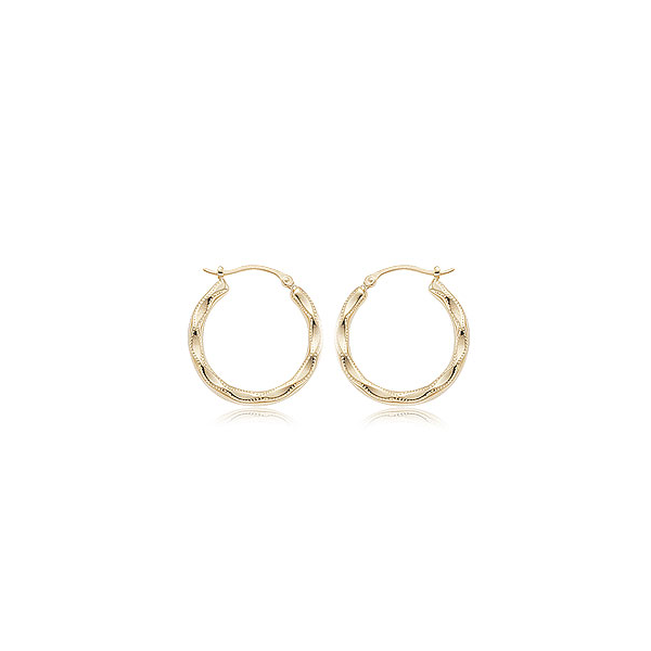 Lady's Yellow 14 Karat Medium Hoop Earrings Falls Jewelers Concord, NC