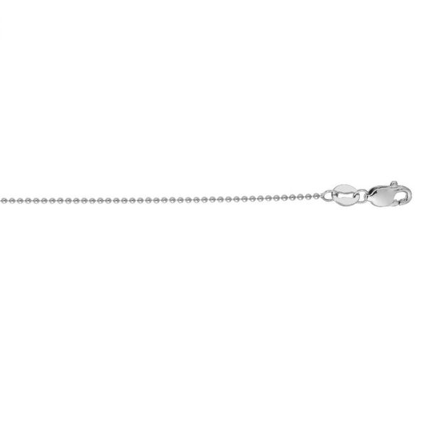14K White Gold 1mm Bead Chain Falls Jewelers Concord, NC
