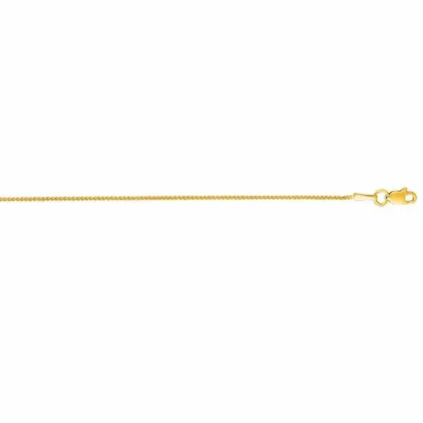 14K Yellow Gold 1mm Round Wheat Chain - 16