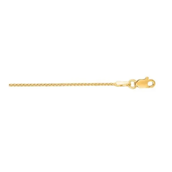 14K Gold 1.2mm Diamond Cut Round Wheat Chain