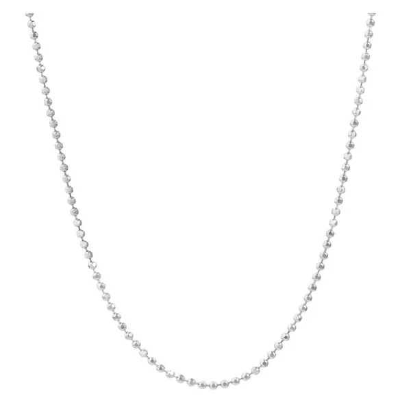 14K White Gold Beaded Chain