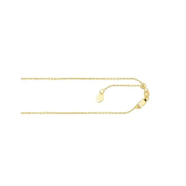 14K Yellow Gold Adjustable Cable Chain