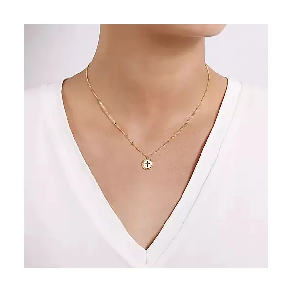 14K Yellow Gold Bujukan Cross Pendant Necklace Image 2 Falls Jewelers Concord, NC