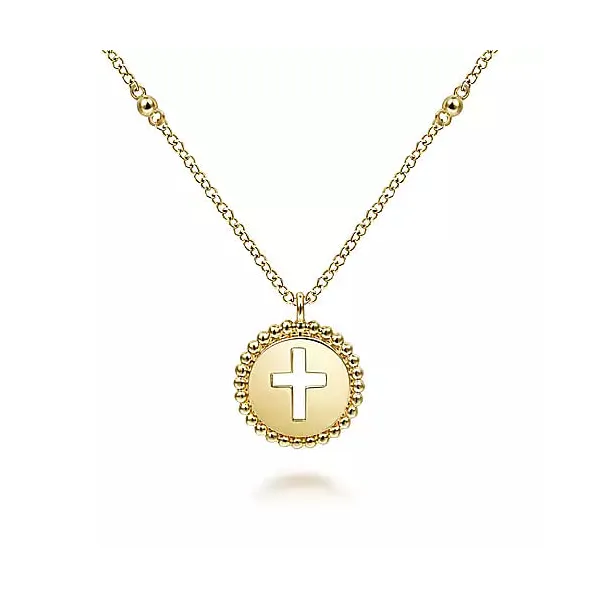 14K Yellow Gold Bujukan Cross Pendant Necklace Falls Jewelers Concord, NC