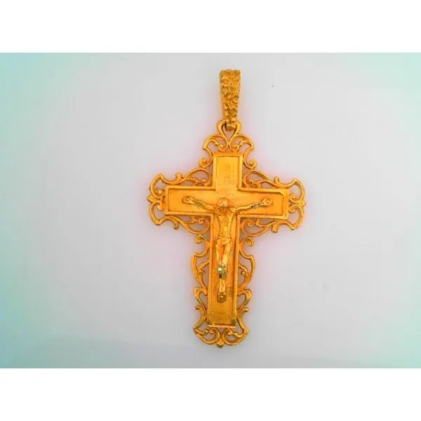 18K Yellow Gold Crucifix Pendant Falls Jewelers Concord, NC