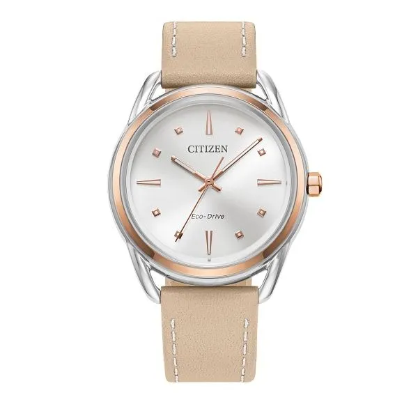 Citizens Ladies' Rose Gold-Tone Case and Leather Bracelet Watch Falls Jewelers Concord, NC