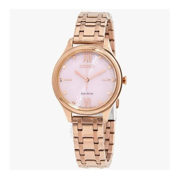 Eco-Drive Pink Dial Ladies Watch