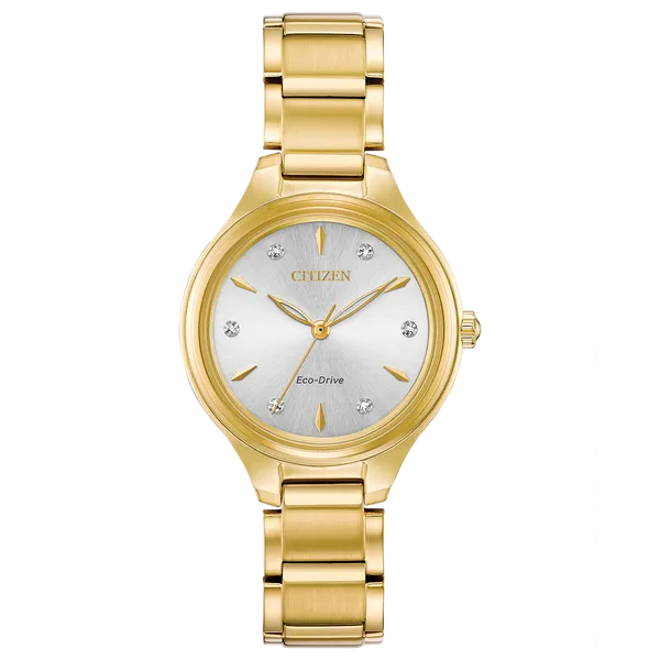 Lady's Gold-Tone Diamond-Accented Citizen Eco-Drive Falls Jewelers Concord, NC