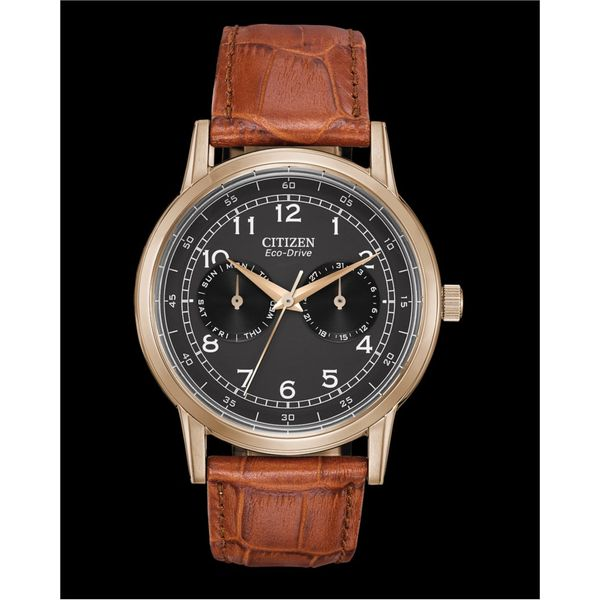 Men's Black on Brown Citizen Eco-Drive Watch Falls Jewelers Concord, NC
