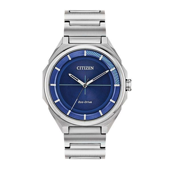 Men's Stainless Steel and Royal Blue Citizen Eco-Drive Falls Jewelers Concord, NC