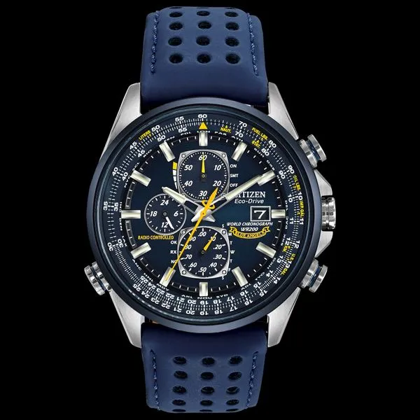 Mens Citizen Eco-Drive Blue Strap and Dial Watch
