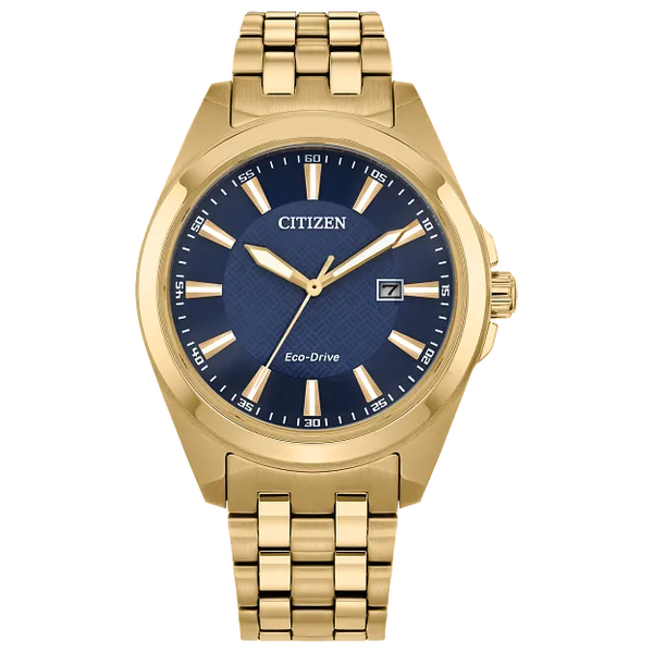 Peyten Gold Toned Mens Citizen Eco Drive Watch Falls Jewelers Concord, NC