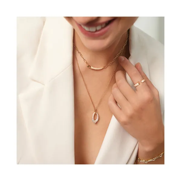 Gold-Plated Pavé Arrow Pendant Necklace