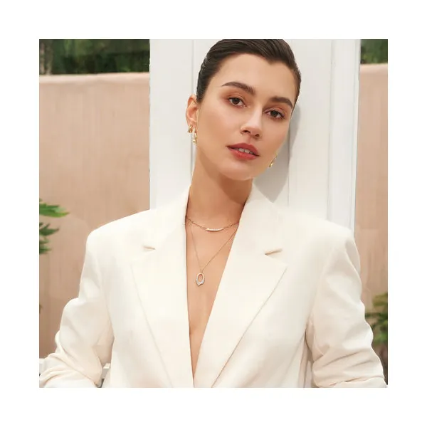 Gold-Plated Pavé Arrow Pendant Necklace