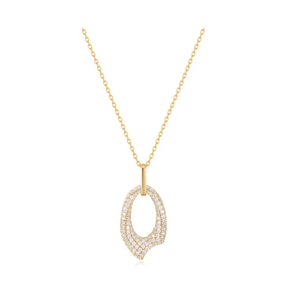 Gold-Plated Pavé Arrow Pendant Necklace similar item image