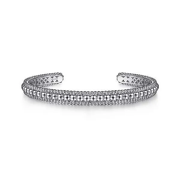 Sterling Silver Beaded Open Bangle Bracelet similar item image