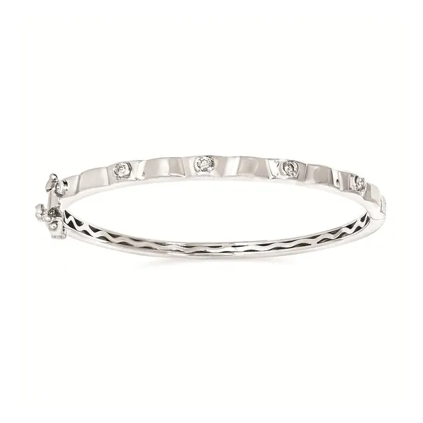 1/4 Ctw. Diamond Bangle Bracelet In Sterling Silver With 10Kt Clasp Falls Jewelers Concord, NC