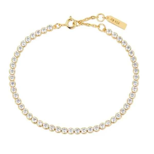 Gold Row Bezel Set Bracelet