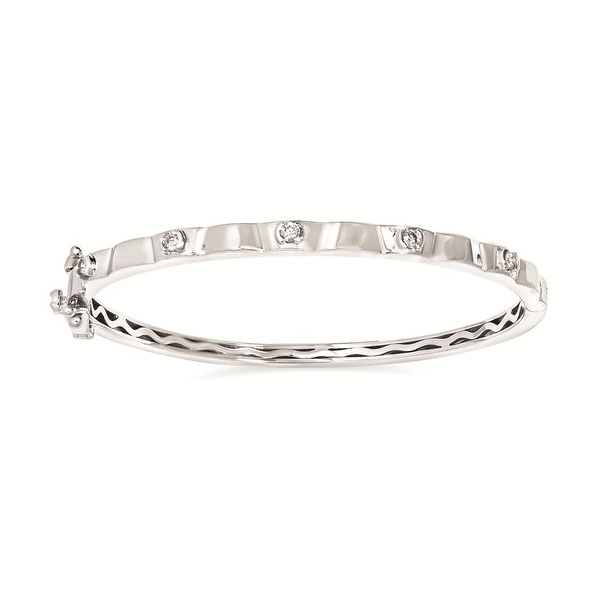 1/4 Ctw. Diamond Bangle Bracelet In Sterling Silver With 10Kt Clasp Falls Jewelers Concord, NC