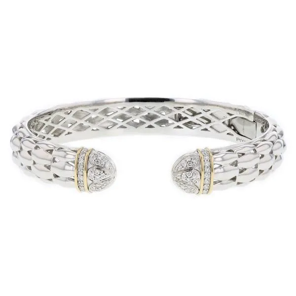 Italian Sterling Silver Bracelet with 14KY 0.60CTW Diamonds