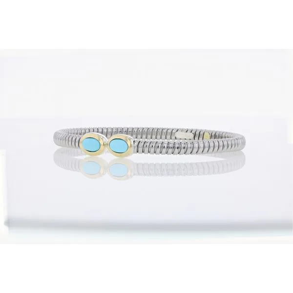 Stainless Steel/18YG Bracelet with Turquoise