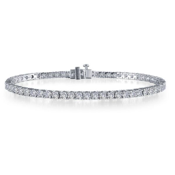 Sterling Silver Simulated Diamond Tennis Bracelet. length 6.75 Falls Jewelers Concord, NC
