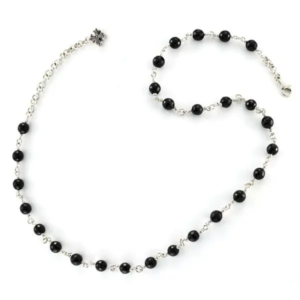 Sterling Silver Yoni Chain and Bead Necklace