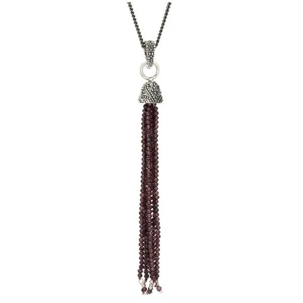 Sterling Silver Beaded Tassel Spinel Pendant