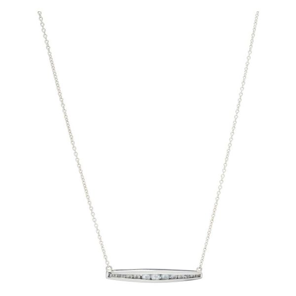 Sterling Silver Sideways Channel Set Necklace Falls Jewelers Concord, NC