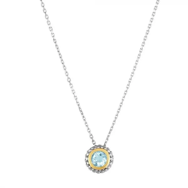 Sterling Silver / 18K Yellow Gold Aquamarine Pendant Falls Jewelers Concord, NC