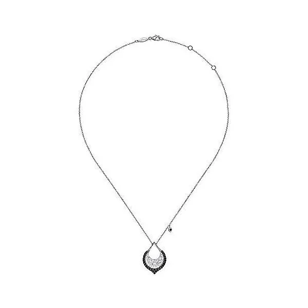 Sterling Silver Black Spinel Teardrop Pendant Necklace Image 2 Falls Jewelers Concord, NC