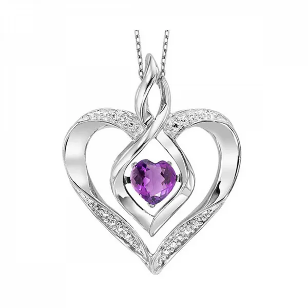Sterling Silver Amethyst Heart Necklace Falls Jewelers Concord, NC