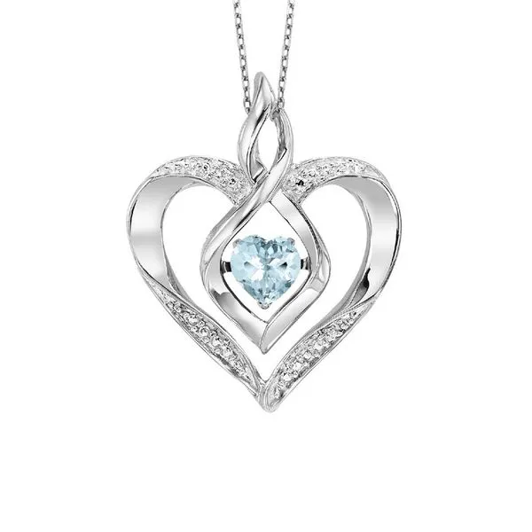 SS Heart Shaped Aquamarine necklace