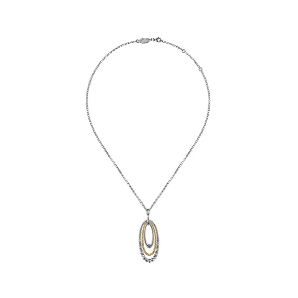 925 Sterling Silver and 14K Yellow Gold Bujukan Rope Circle Pendant Necklace Image 2 Falls Jewelers Concord, NC