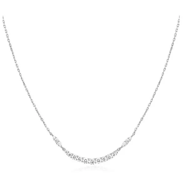 Silver Arc Pave Necklace