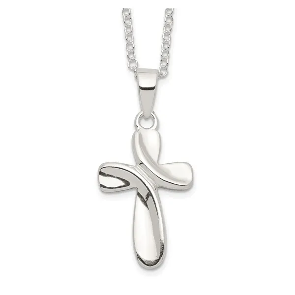 Sterling Silver Rhodium-plated Cross Necklace