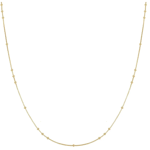 Gold Mini Bead Station Necklace Falls Jewelers Concord, NC